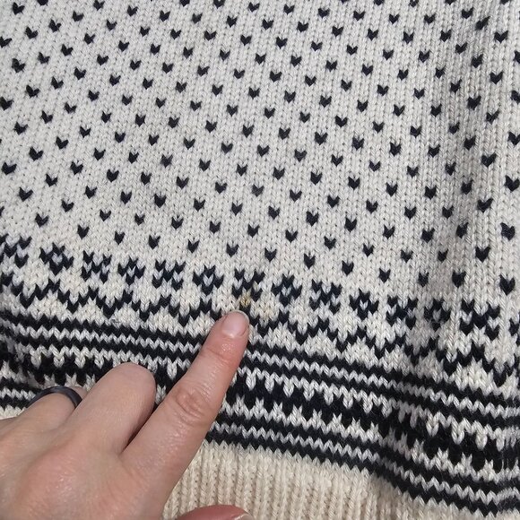 VTG Dale of Norway Wool METAL Clasp Sweater Pullover S FAIR ISLE NORDIC Birdseye - Picture 7 of 14